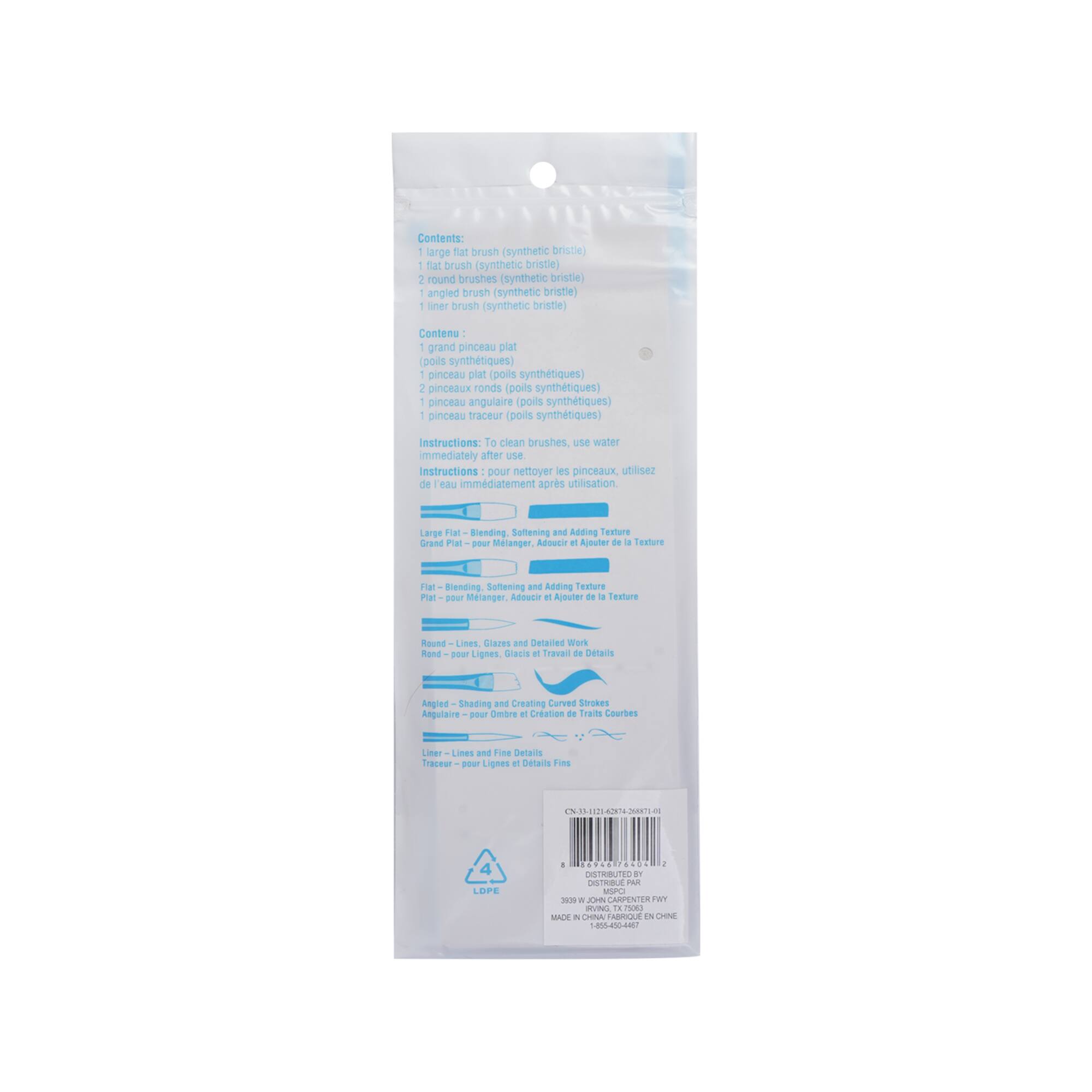6 ct. Taklon Bristle Paintbrushes by Creatology™